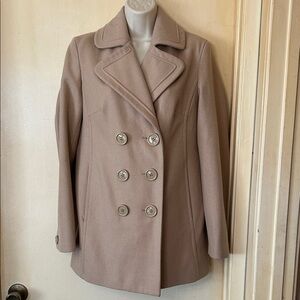 New York & Company Double Breasted Tan Pea Coat size 4